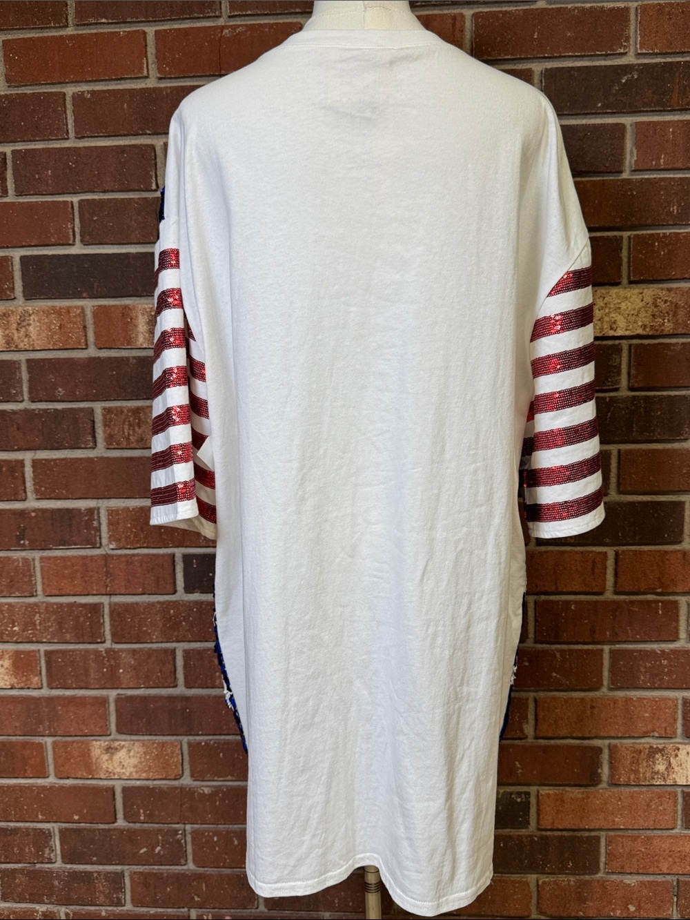 Fantastic Fawn Sequin Flag Oversized  T-shirt Dress Size Small - Picture 4 of 11
